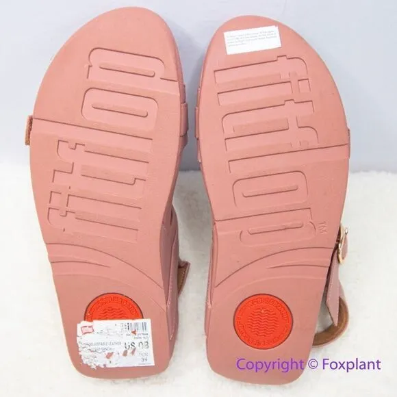 New! Fitflop lulu adjustable leather back‎ strap sandals, size 8