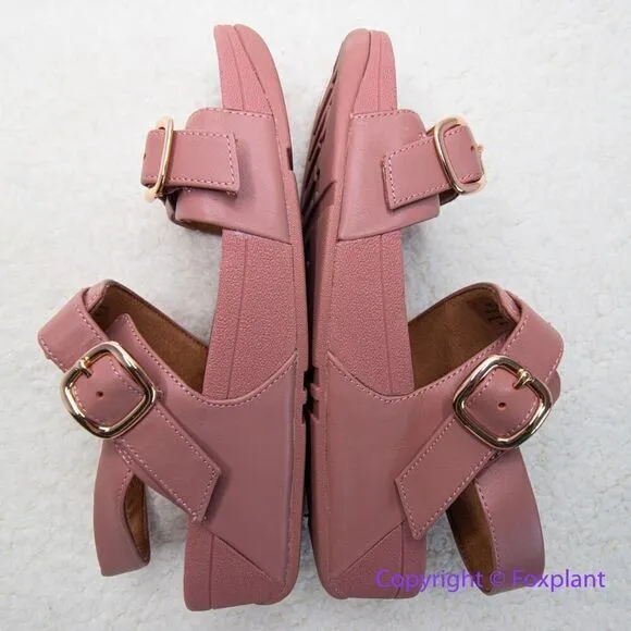 New! Fitflop lulu adjustable leather back‎ strap sandals, size 8