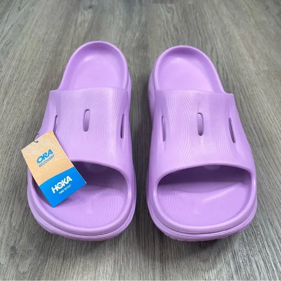 NEW Hoka One Men's Ora Recovery Slide 3 Sandals Summer Solid Violet Purple Sz 12