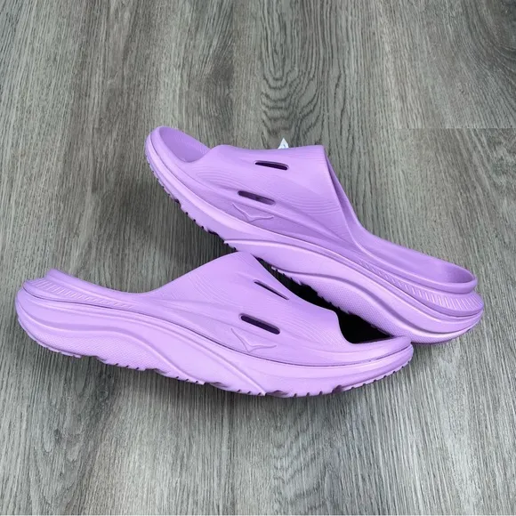 NEW Hoka One Men's Ora Recovery Slide 3 Sandals Summer Solid Violet Purple Sz 12