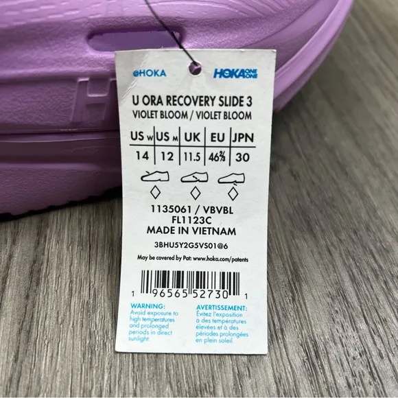 NEW Hoka One Men's Ora Recovery Slide 3 Sandals Summer Solid Violet Purple Sz 12