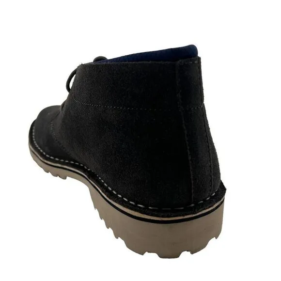 New Kenneth Cole Reaction Men Leather Chukka Boots Dark Grey Shoes 12 US / EU 46