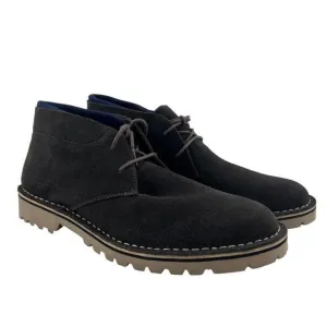 New Kenneth Cole Reaction Men Leather Chukka Boots Dark Grey Shoes 12 US / EU 46