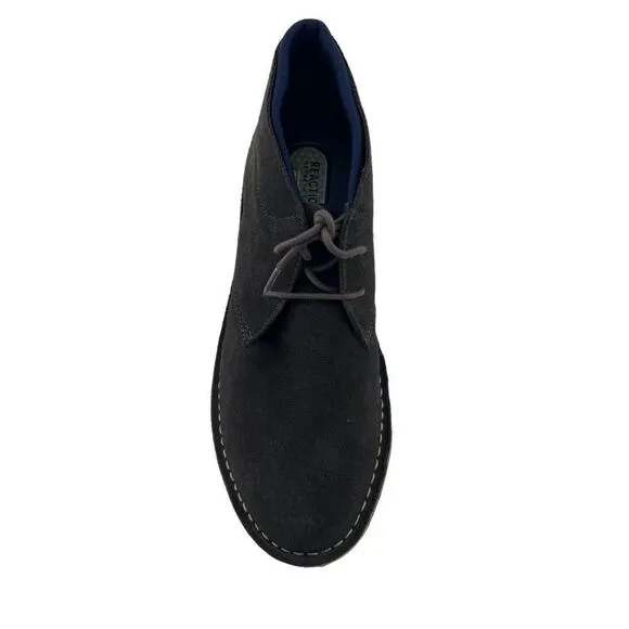 New Kenneth Cole Reaction Men Leather Chukka Boots Dark Grey Shoes 12 US / EU 46