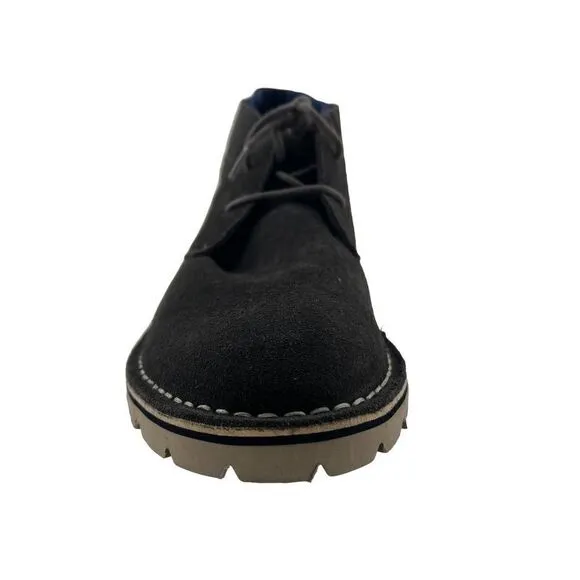 New Kenneth Cole Reaction Men Leather Chukka Boots Dark Grey Shoes 12 US / EU 46