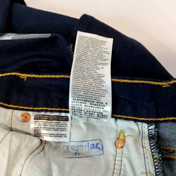 NEW Levis 501 Original Fit Straight BUTTON FLY 31x34 Denim Blue Jeans Dark Wash