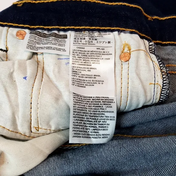 NEW Levis 501 Original Fit Straight BUTTON FLY 31x34 Denim Blue Jeans Dark Wash