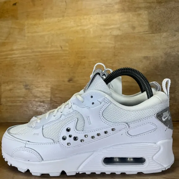 NEW Nike Air Max 90 SPARKLE Futura Studded Swoosh Womens Sz 7.5 Shoes Sneakers