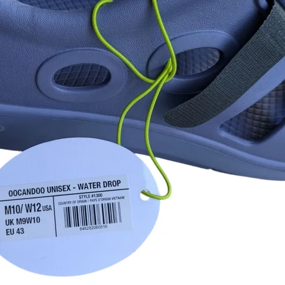 NEW Oofos Oocandoo Recovery Fisherman Water Sandals Womens 12 Mens 10 Blue Strap