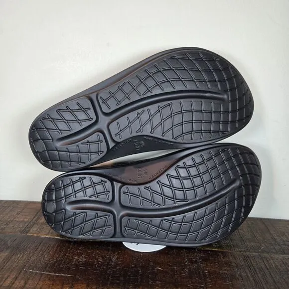 NEW Oofos Oolala Luxe Womens Size 6 Recovery Slip-On Flip Flop Sandal Frost Blue