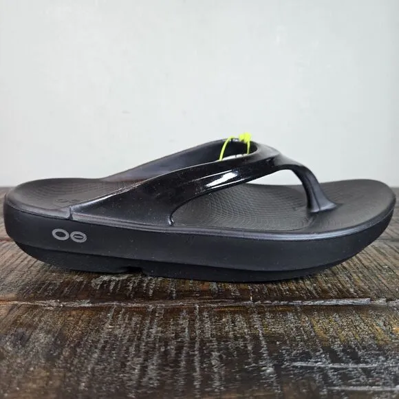 NEW Oofos Oolala Womens Size 6 Recovery Slip-On Comfort Flip Flops Sandals Black