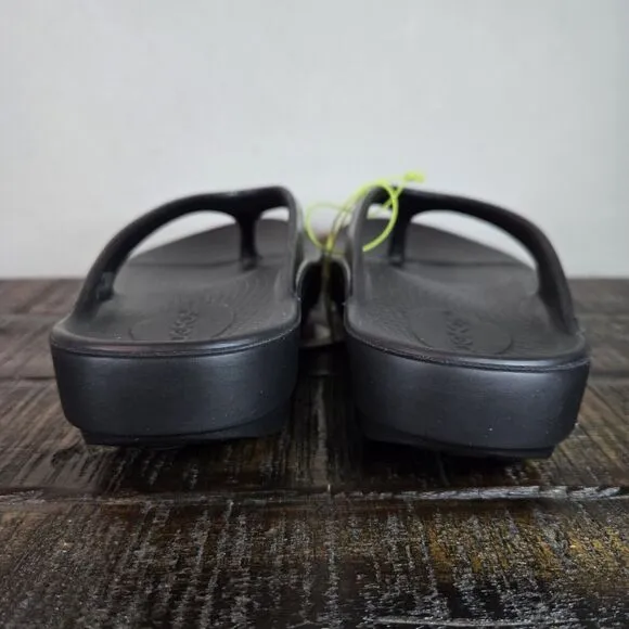 NEW Oofos Oolala Womens Size 6 Recovery Slip-On Comfort Flip Flops Sandals Black