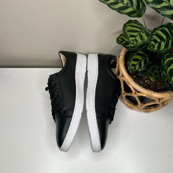 NEW Sandro Moscoloni M180 Black Leather Low-Top Sneakers Men’s Size 11D Brazil