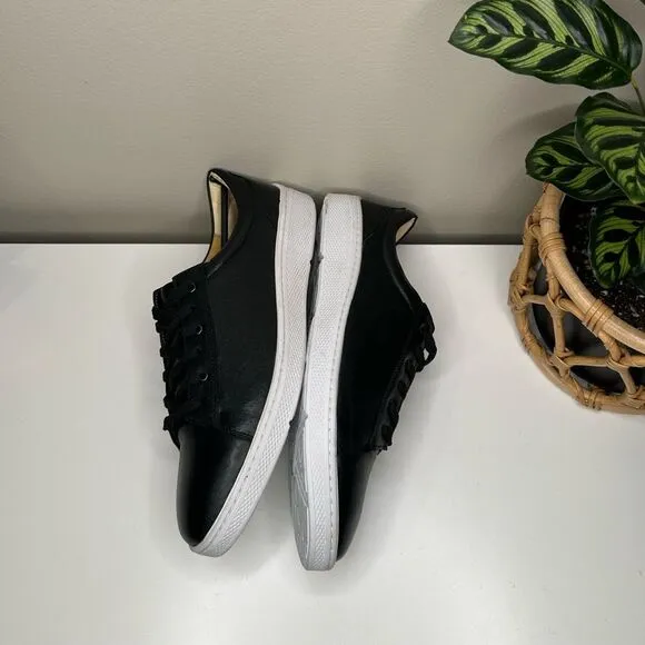 NEW Sandro Moscoloni M180 Black Leather Low-Top Sneakers Men’s Size 11D Brazil