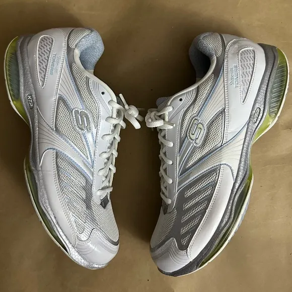 NEW Skechers Shape Ups Toners KTP Fitness Athletic Shoes White Silver Size 11