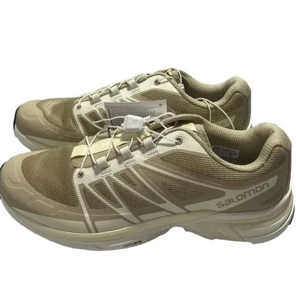 NEW SOLOMON XT Wings 2 Low Top Mens Size 8 Comfort Sneaker White Tan Cream