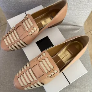 New Store Display Dolce Vita Tan Leather Woven Flats Loafers in Size 8 M