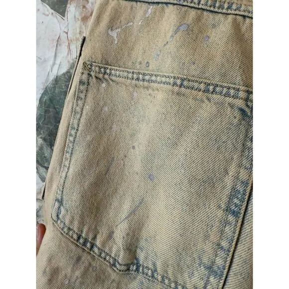 New We The Free Moxie Low Slung Pull On Barrel Wide Leg Cowboy  Sz 28