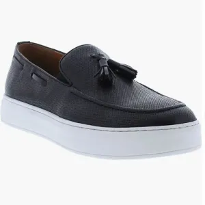 New Zanzara Somers Tassel Loafer (Men) hand-finished leather black 9.5 tassels