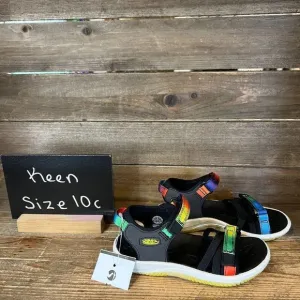 New Childrens‎ Keen Black Rainbow Comfort Strappy Slingback Sandals Size 10 C
