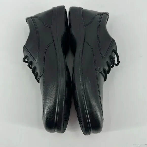 NIB Hush Puppies Ty Big Boys Leather Lace Up Oxford Dress Shoes Black Size 6.5M