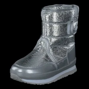 NIB Rubber Duck shoes Rd Cracked Metallic Kids Silver Waterproof Boots 12.5