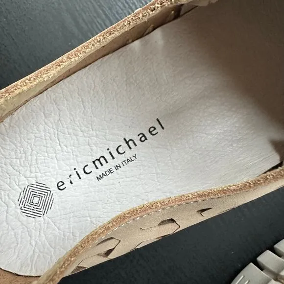 NIB womans eric michael Inez slip on leather flat leather shoe size 39 (8-8.5)