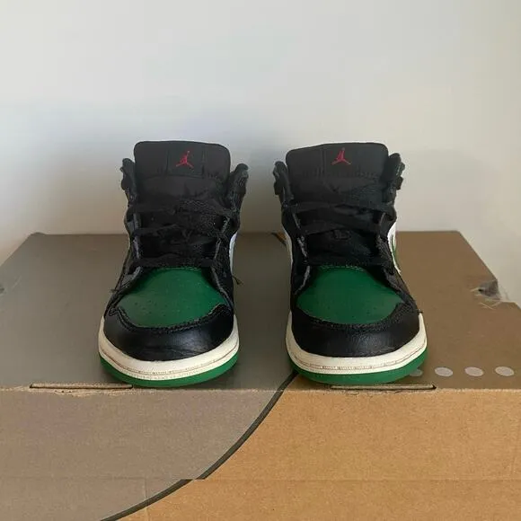 Nike AIR JORDAN 1 MID Pine Green Kids Sneakers - SZ 10 C