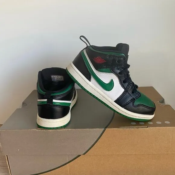 Nike AIR JORDAN 1 MID Pine Green Kids Sneakers - SZ 10 C