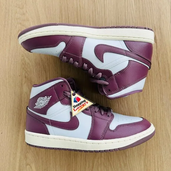 🤩Nike Air Jordan 1 Mid 'Sky J Mauve' Sz 7 Women's  Shoes White BQ6472-050 New