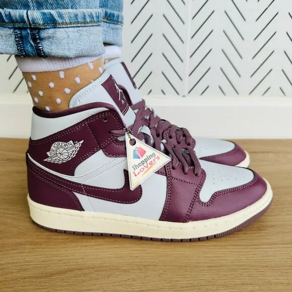 🤩Nike Air Jordan 1 Mid 'Sky J Mauve' Sz 7 Women's  Shoes White BQ6472-050 New