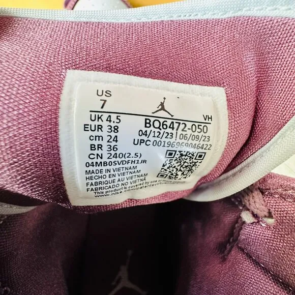 🤩Nike Air Jordan 1 Mid 'Sky J Mauve' Sz 7 Women's  Shoes White BQ6472-050 New
