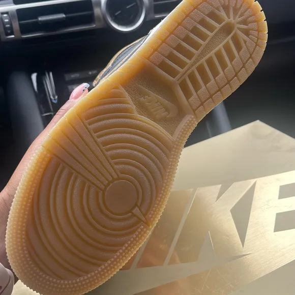 Nike Air Jordan 1’s Boys Black and Gold Sneakers