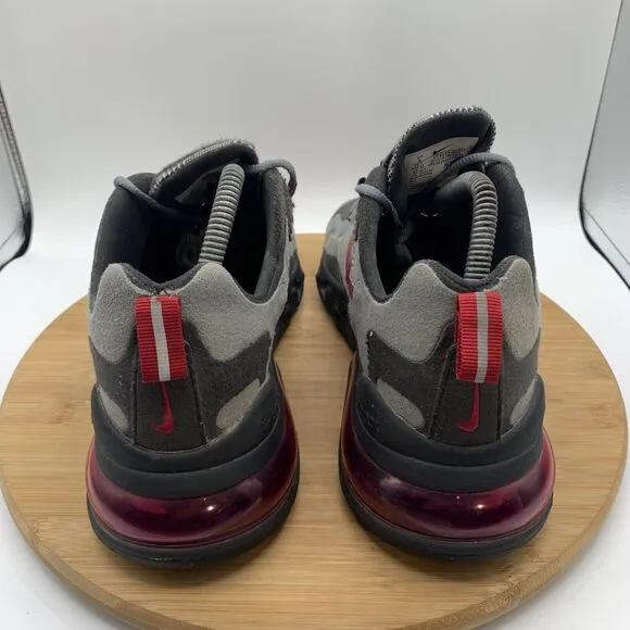 Nike Air Max 270 React Mens Size 8 Running Shoes Black Grey Red CT3135 001