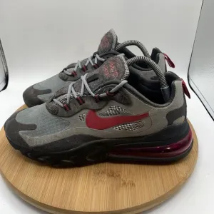 Nike Air Max 270 React Mens Size 8 Running Shoes Black Grey Red CT3135 001