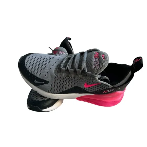 Nike AirMax 270 Pink/ Black/ Gray Youth Size 4 Running Shoes ~ NWOT