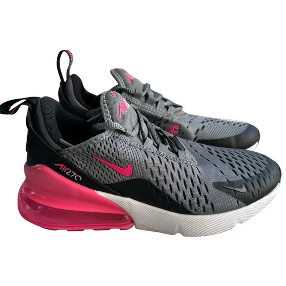 Nike AirMax 270 Pink/ Black/ Gray Youth Size 4 Running Shoes ~ NWOT
