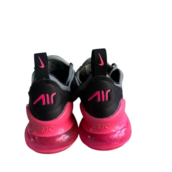 Nike AirMax 270 Pink/ Black/ Gray Youth Size 4 Running Shoes ~ NWOT