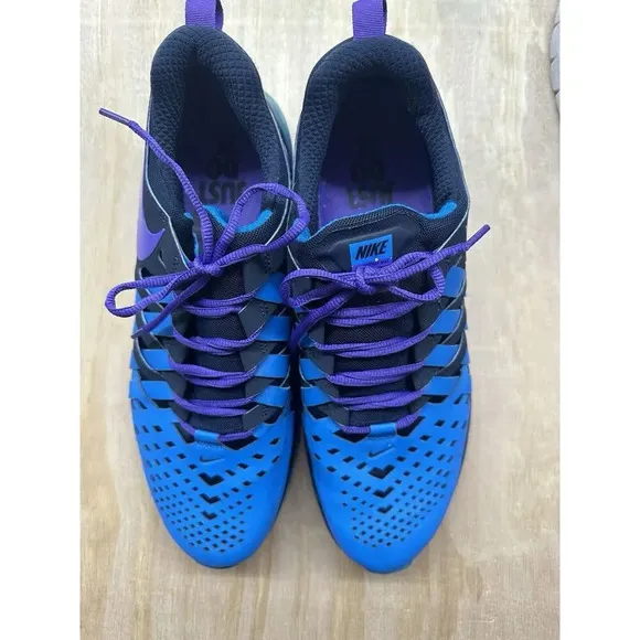 Nike Fingertrap Air Max Mens Size 14 Purple Swoosh Blue Training Shoes EUC