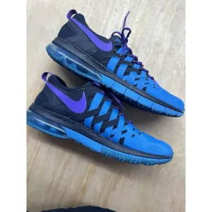 Nike Fingertrap Air Max Mens Size 14 Purple Swoosh Blue Training Shoes EUC