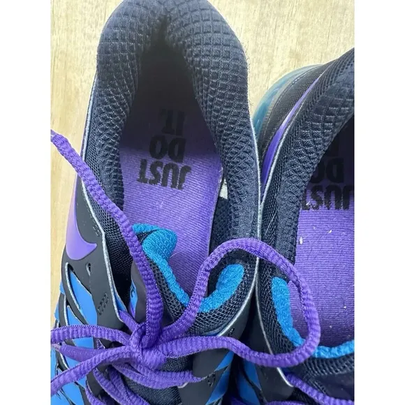 Nike Fingertrap Air Max Mens Size 14 Purple Swoosh Blue Training Shoes EUC