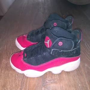 Nike Jordan 6 Rings Black Fitness Red Sneakers Shoes Kids 10.5 C