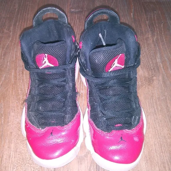 Nike Jordan 6 Rings Black Fitness Red Sneakers Shoes Kids 10.5 C