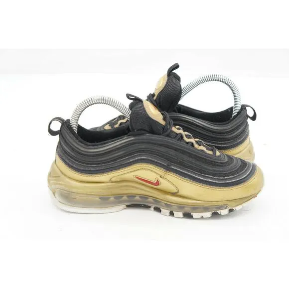 Nike Mens Air Max 97 QS AT5458-002 Black Gold Running Shoes Sneakers Size 4.5