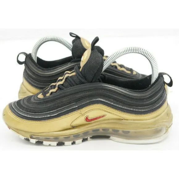 Nike Mens Air Max 97 QS AT5458-002 Black Gold Running Shoes Sneakers Size 4.5