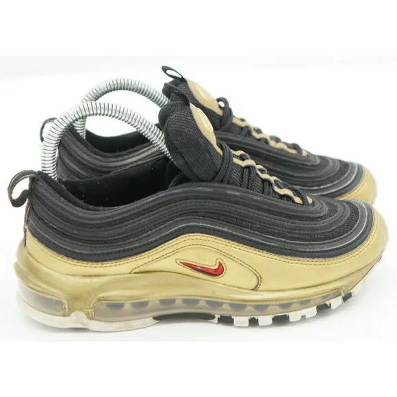 Nike Mens Air Max 97 QS AT5458-002 Black Gold Running Shoes Sneakers Size 4.5