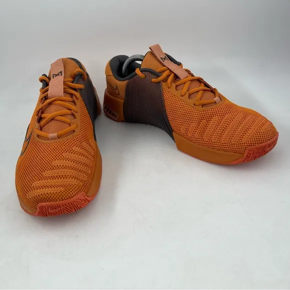 Nike Metcon 9 Men’s - SZ 10 - Orange Grey Training Workout Shoes Sneakers