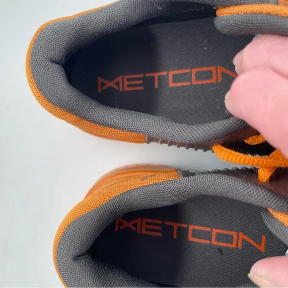 Nike Metcon 9 Men’s - SZ 10 - Orange Grey Training Workout Shoes Sneakers