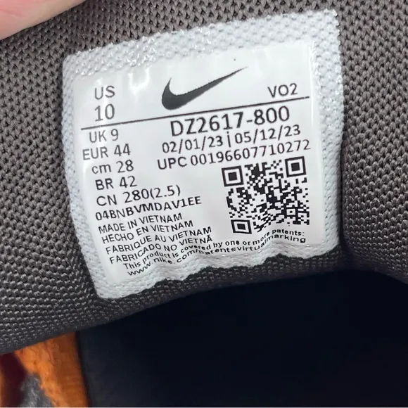 Nike Metcon 9 Men’s - SZ 10 - Orange Grey Training Workout Shoes Sneakers