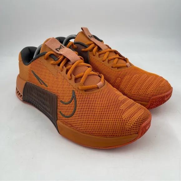 Nike Metcon 9 Men’s - SZ 10 - Orange Grey Training Workout Shoes Sneakers